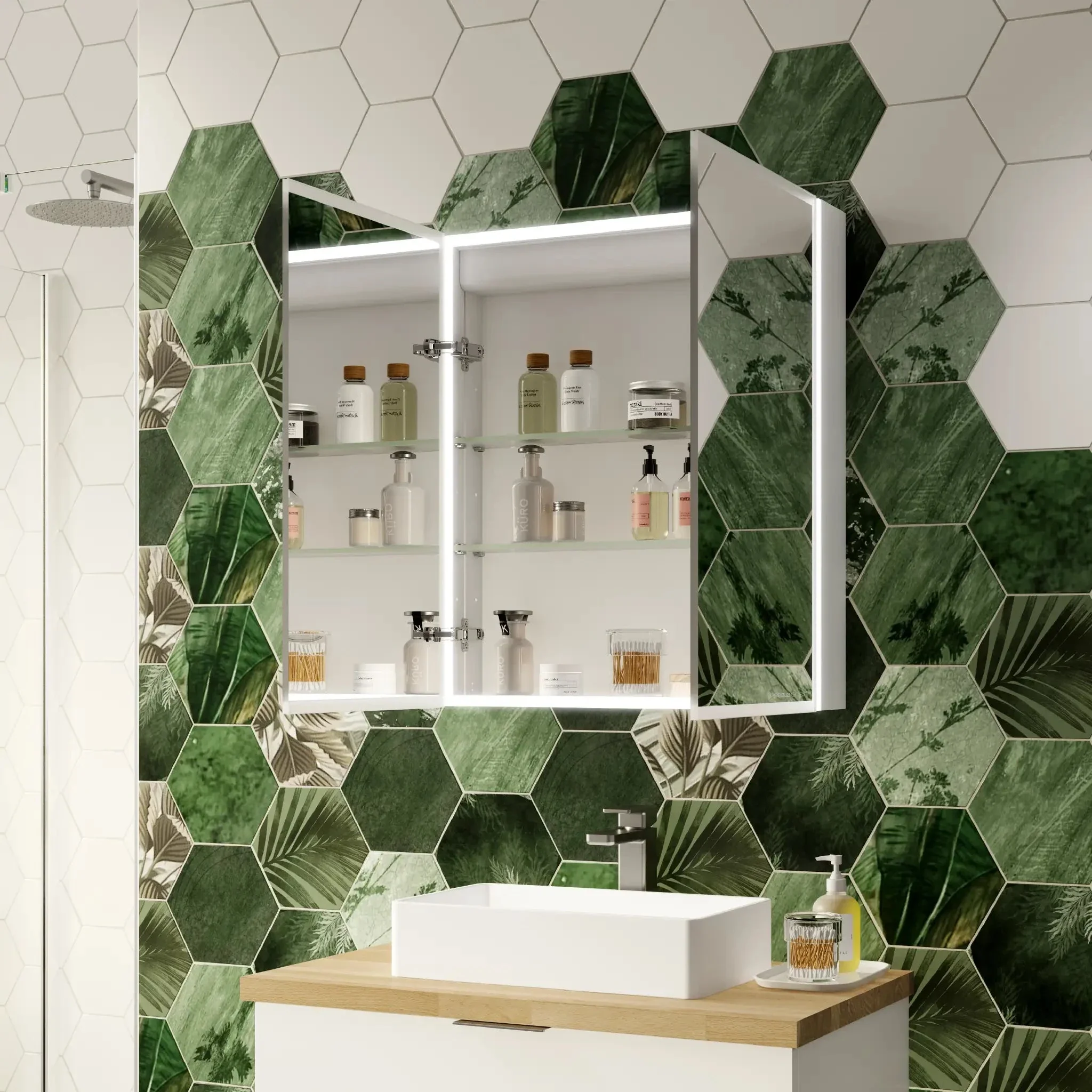 Marcel LED Bathroom Mirror Cabinet - Image 5