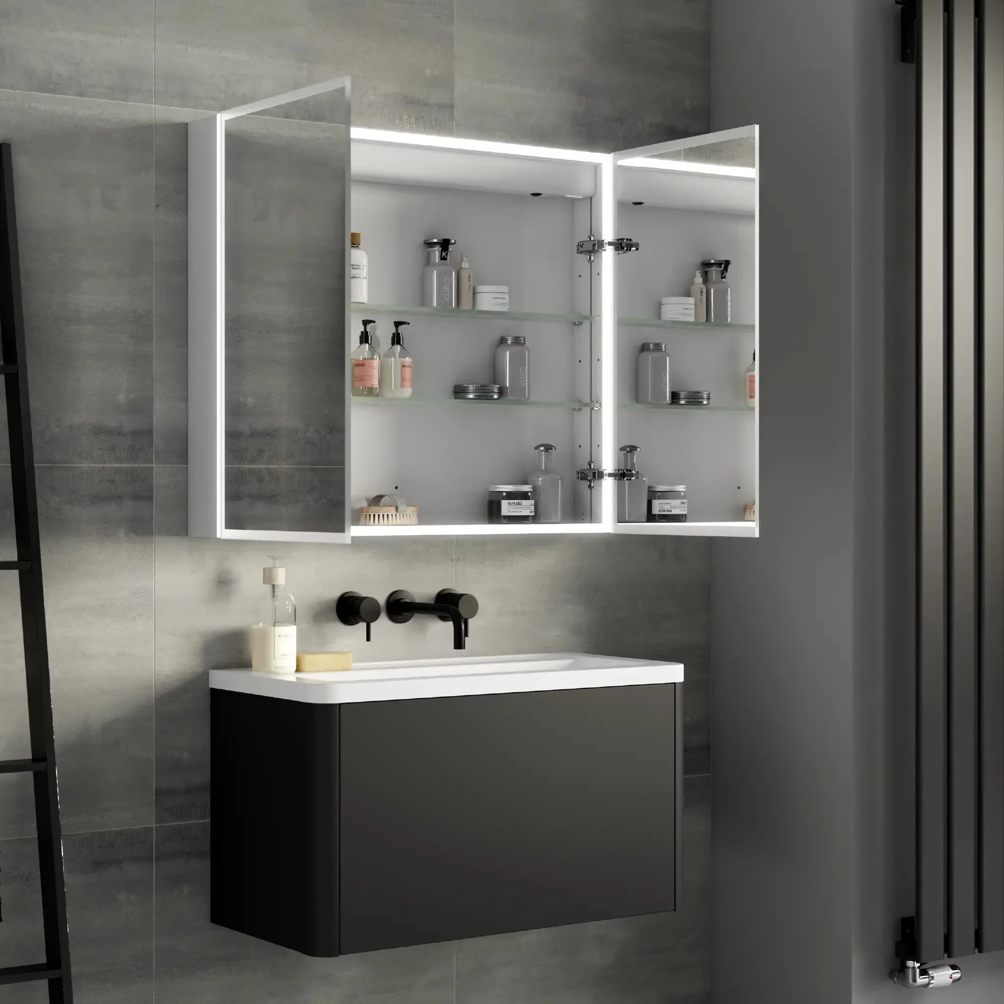 Marcel LED Bathroom Mirror Cabinet - Image 6