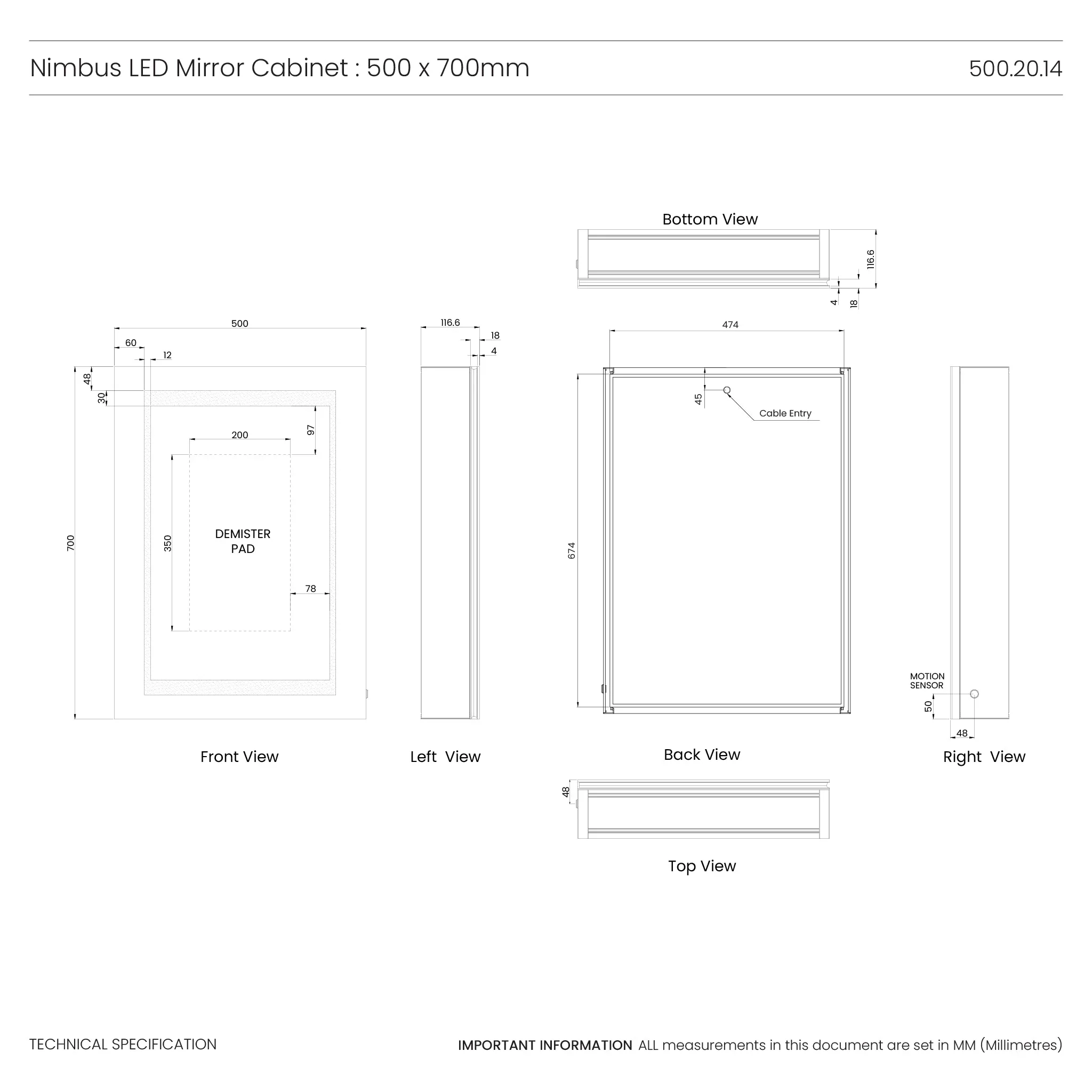 Nimbus LED Bathroom Mirror Cabinet - Image 7
