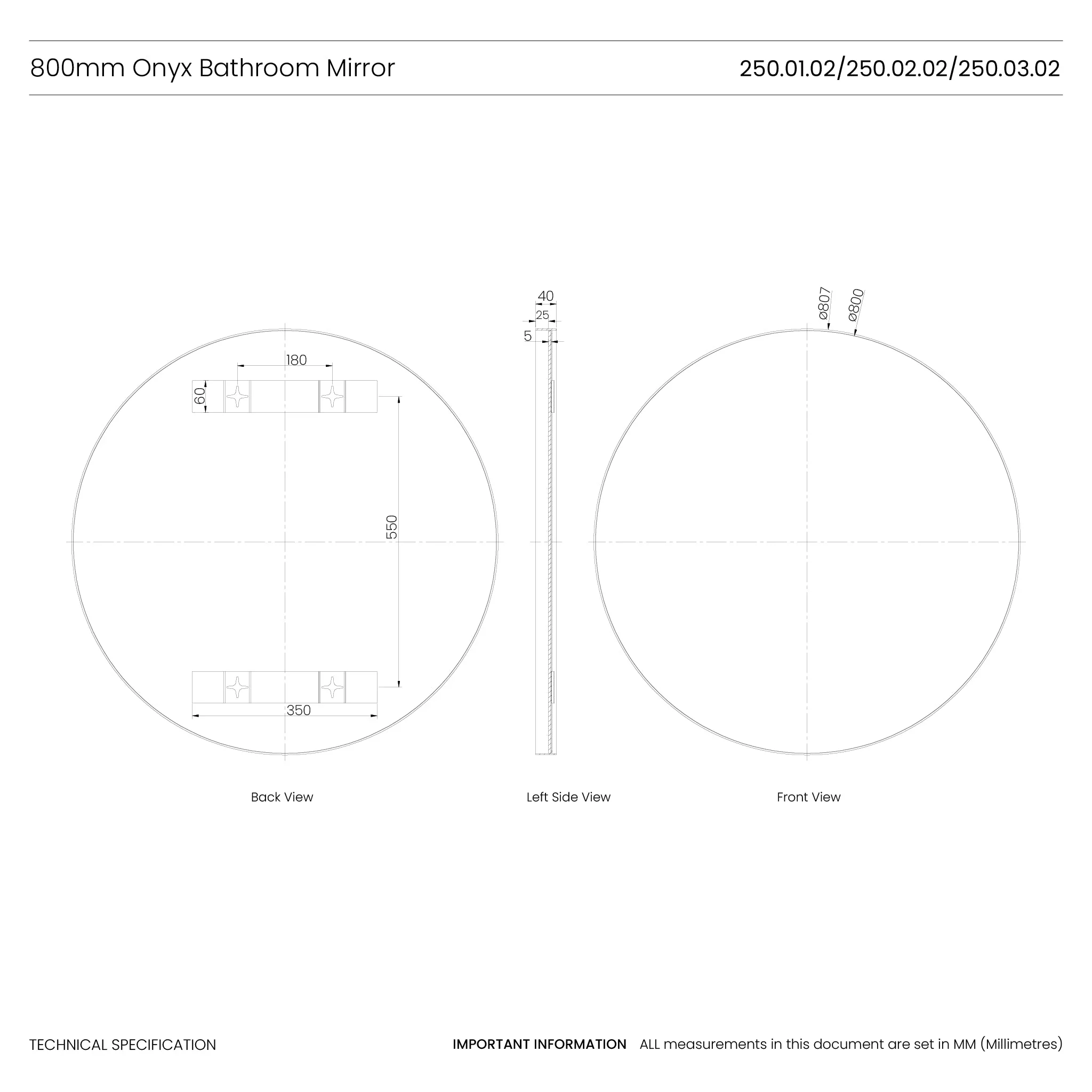 Onyx Round Deep Frame Mirror - Image 13