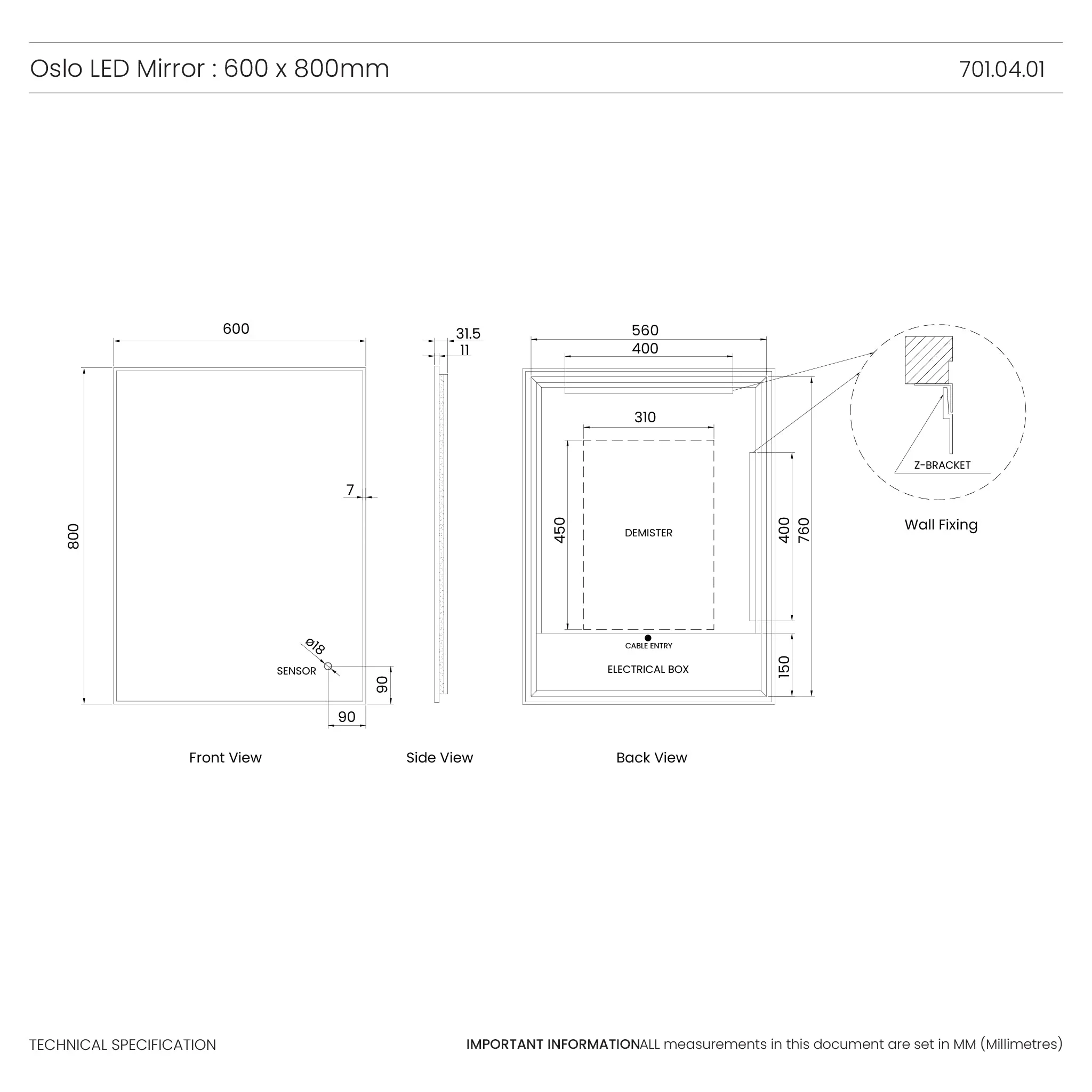 Oslo LED Bathroom Mirror - Image 18