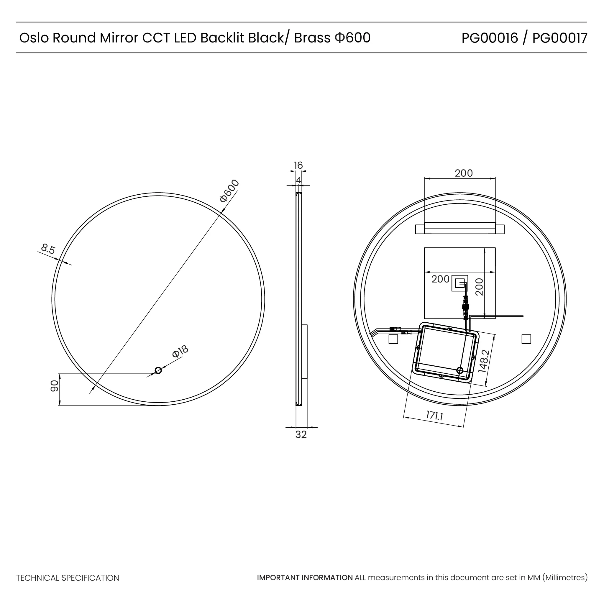 Oslo Round LED Bathroom Mirror - Image 9