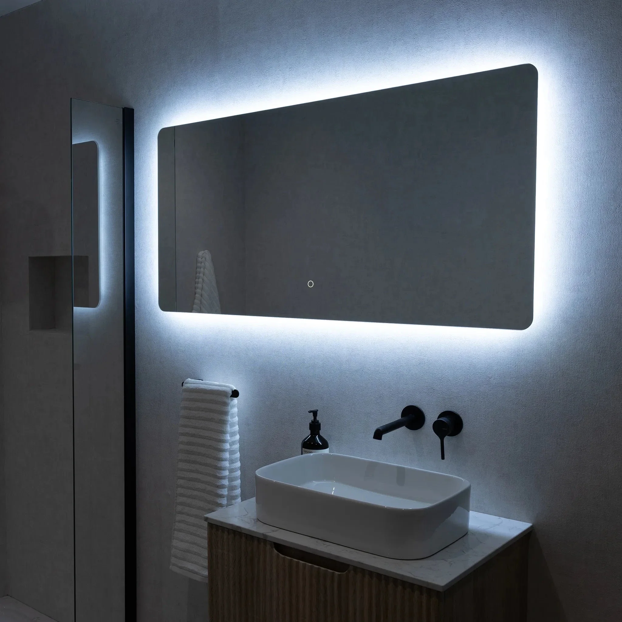 Savannah Curve Backlit LED Bathroom Mirror - Image 25