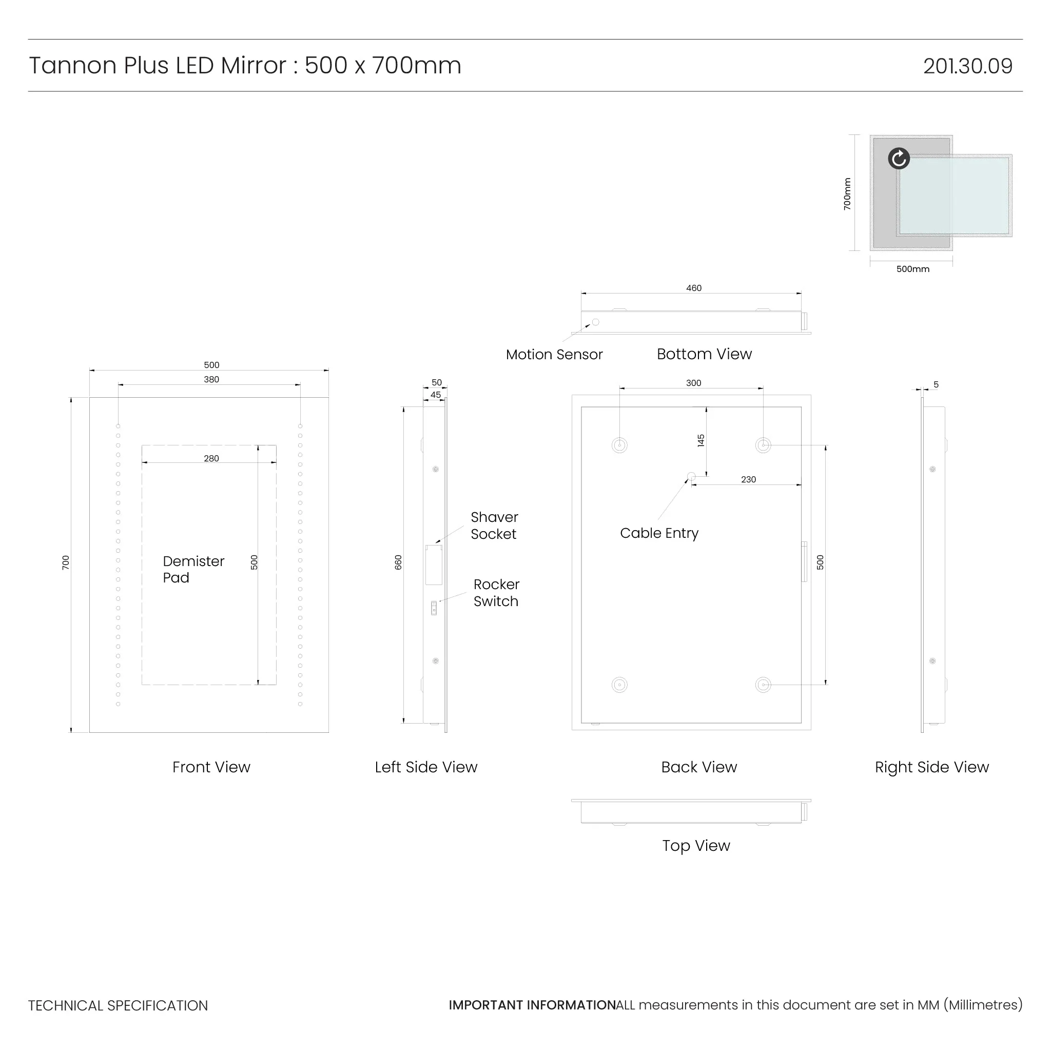 Tannon Plus LED Bathroom Mirror - Image 6