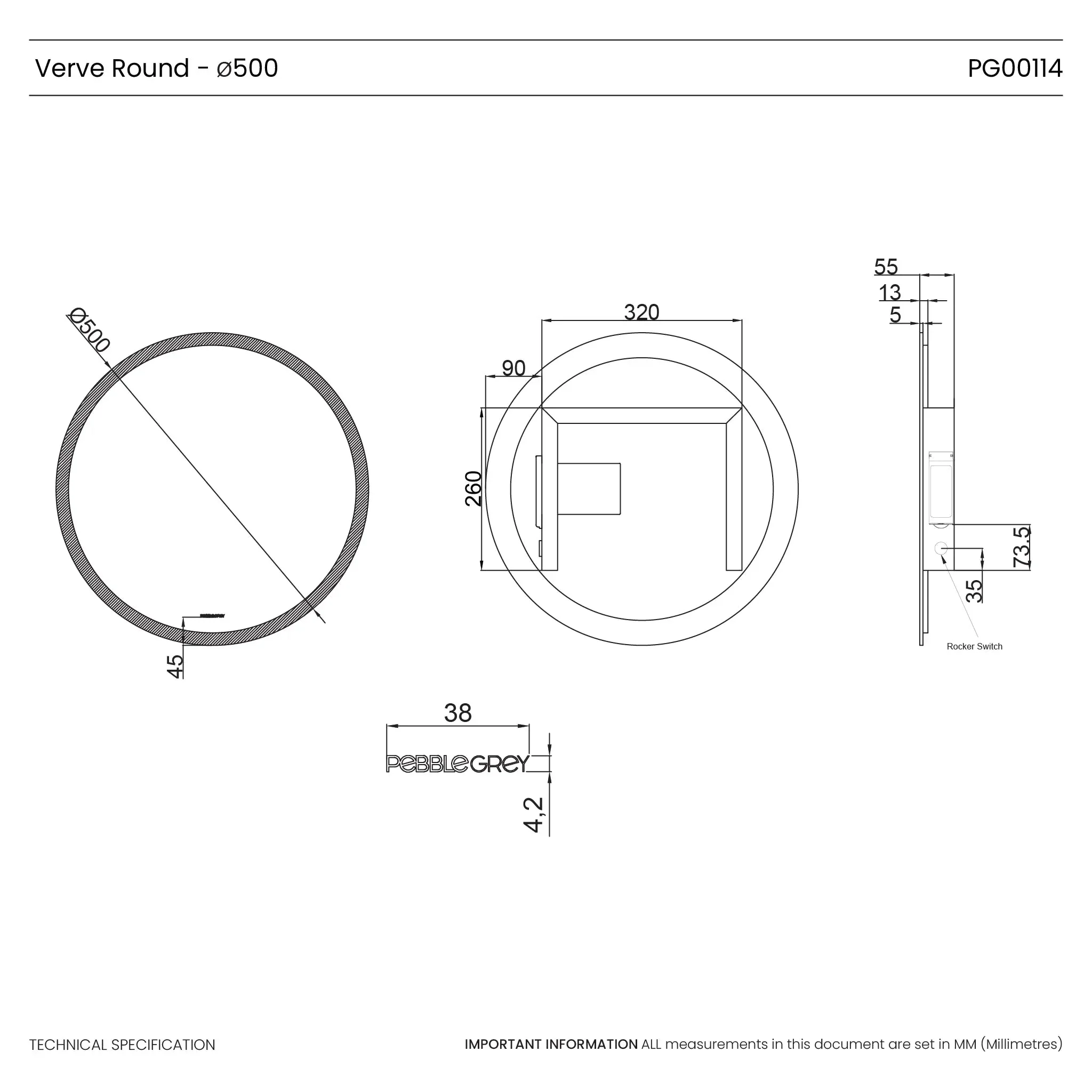 Verve Round Rechargeable Battery LED Mirror - Image 14