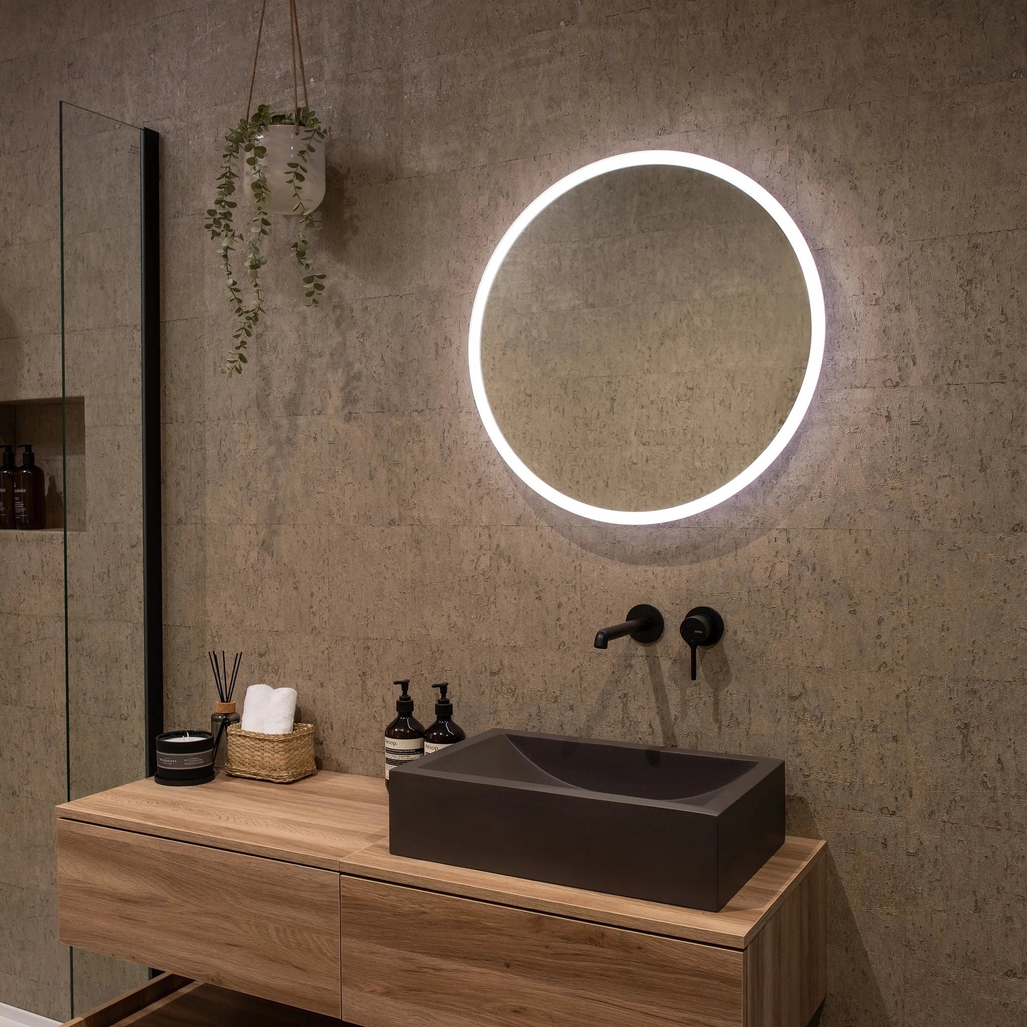 Verve Round Rechargeable Battery LED Mirror - Image 3